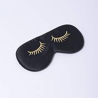 Tim&Tina Silk Sleep Mask Comfortable Blindfold Eye mask Adjustable (Black (Long Eyelashes))