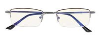 Blue Light Blocking,Reduce Eyestrain,Half-rim Titanium Bridge Computer Gaming Reading Glasses(Gunmetal) +1.0