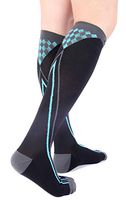 Premium 20-30 mmHg Compression Socks for Nurses Medical Graduated Nursing Compression Socks Women Men Athletic Running Travel Recovery Doc Miller (Black/Blue, Large)