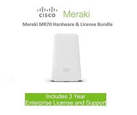 Cisco Meraki MR70 Dual-Band, 802.11ac Wave 2 Ruggedized Access Point with 3 Year Enterprise License