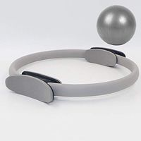 Massage Ball Mini Explosion-Proof Pilates Yoga Ball Slimming Ball,25cm Gray with Pilates Ring
