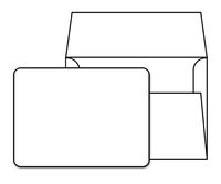 White Heavy Blank Note Cards with Rounded Corners and Envelopes Size (A6) 4.5 X 6 - 40 Per Pack. - This Is Not a Fold Over Card.