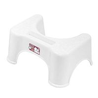 Squatting Toilet Stool，Plastic Non-Slip Bathroom Step Up Stool Relieves Constipation, Bloating (Color : White)