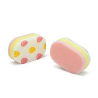 Happy Kitchen Sponge-pink 4pcs (2 Packs of 2pcs/pack)