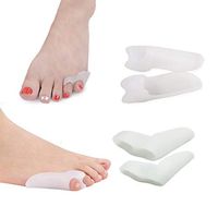 Yitoes Toe Separators, Bunionette Pads-4 Tailor's Bunion Corrector Spacers-Pain Relief for Little Toes (White)