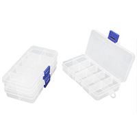 Clear White Plastic 10 Compartments Medicine Pills Storage Case 3pcs