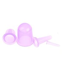 Artibetter 4PCS Silicone Cupping Massage Set Body Facial Vacuum Therapy Cupping Cups kit (Purple)