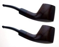 2 x Large Walnut Volcano Tobacco Pipes