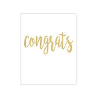 Caspari Congrats Script Gift Enclosure Cards in Gold Foil, 12 with Envelopes