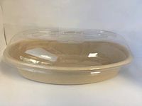 World Centric Compostable Burrito Bowl Combo: 24 Ounce Bowl and PLA Lids (200 Sets: 400 Units)