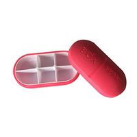 ROSENICE Pill Holder Case Medicine Pill Dispenser with Removable 6 Compartments for Outdoor Camping Travel (Rose Red)