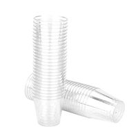 Kiorc 10PCS Clear Plastic Disposable Party Shot Glasses Jelly Cups Tumblers Birthday Black