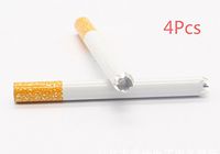 Metal Hitter 3 inch Cigarette Shaped Tobacco accessorie with Serrated 4 pcs