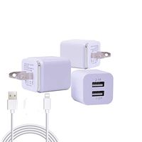 give as a USB Data Lines,USB Wall Charger, Charger Adapter, 3-Pack 2.1A/3.0A mp Dual Port Quick Charger Plug Cube Replacement for iPhone 7/6S/6S Plus/6 Plus/6/5S/5, Samsung Galaxy S7/S6/S5 Edge, LG,