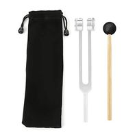 Tuning Fork 128HZ with Fixed Weights, Aluminium Alloy Chakra Hammer Ball Diagnostic Ear Tuning Fork Sensory Tuning Fork, Sound Massage Hearing, Sliver