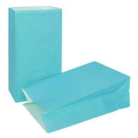KEYYOOMY Printed Small Paper Bags Blue 50 CT Kraft Paper Bags for Wedding Shower Kid’s Birthday Party Gift Giving (3.1 x 5.1 x 9.4 in)