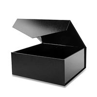 MALICPLUS Extra Large Gift Box 12x12x5 Inches Gift Box with Lid, Groomsman Proposal Box,Sturdy Box, Storage Box Collapsible Magnetic Closure Gift Box (Embossing Glossy Black)
