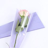 Flower Wrapping Paper 100 Pieces Flower Wrapping Paper Single Rose Packaging Bag (Light Purple)