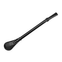 Multi function Drinking Straw, 4 in 1 Design Beverage Straw Tea Filter stirring rod and Fruit Spoon Made of 304 Stainless Steel Food Safety and Easy Maintain for Home Office Cafes Bar (Black)