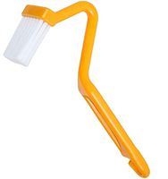 HOME-X Curved Toilet Bowl Brush-V Type Plastic Curved Toilet Brush Cleaning Toilet Corner Rim-8"