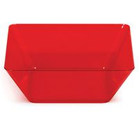 Creative Converting 48 Count Trendware Square Plastic Bowls, Translucent Red