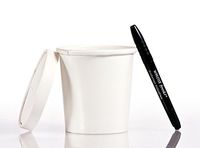 Solo 8oz Take Out Cup & Lid (25ct) – Durable for Soup, Ice Cream, Frozen Yogurt, and to-Go Lunches - Bundled with WhoseFood? Pen - Hot/Cold Paper Food Container for Storage and Freezer