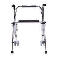 Drive Medical Walker Adjustable Height Walking Aids with Wheels and Sitting Board for Elderly Seniors, Handicap, Disabled Max 150kg(330 lbs)