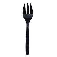 Party Essentials Hard Plastic 9" Serving Forks, Black, 12 Count