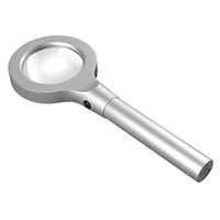 Loupe 5X Handheld Illumination Magnifier with LED Light HD Lens for Book Reading Jewelry Identification Watch DIY Crafts Engraving and Repair Silver 80mm Magnifier
