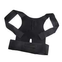 Healifty Pain Relief Belt Back Posture Corrector Black Adjustable Clavicle Support Brace Back Shoulder Neck Pain Relief Back Kyphosis Correct Belt for Adult Students Children(Size M)