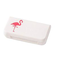 farawamu Pill Storage Box, Portable Cactus 3 Grids Medicine Drug Pill Storage Case Box Container Organizer Flamingo