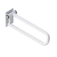 HealthCraft 28" Long Hinged P.T. Toilet Support Rail, Left Side, Powder Coated White