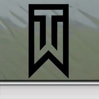 SoCool - Tiger Woods Symbol - Vinyl 4" tall (color: BLACK) decal laptop tablet skateboard car windows sticker