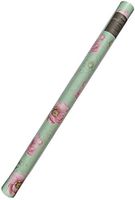 Elum Pink Floral On Mint Continuous Premium Gift Wrap Roll