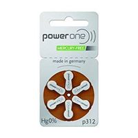 PowerOne No Mercury Size 312, PR41, 2 Pack (60 Batteries)