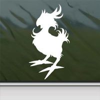 Final Fantasy XIII Bogo Chocobo - Vinyl 5" tall (color: WHITE) decal laptop tablet skateboard car windows stickers