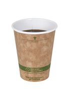 World Centric 100% Biodegradable, 100% Compostable Paper PLA-Lined 8 Ounce Kraft Coffee Hot Cup, 50 Pack