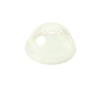 World Centric's Compostable Corn PLA - Clear Dome Lid -with Straw Hole for Use with 10-24 Ounce Clear Cold Cups (Case of 1000)