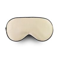 Hodeco Nature Silk Sleeping Mask Beige Double Side 16 Momme Mulberry Silk Eye Mask for Women 3 Denier Feather Like Polyester Filling Yoga Eye Mask with Adjustable Band 8.3x4.3 Inches, 1 Piece