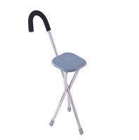 FOTEE Walking Stick with Seat, Folding Walking Cane Medical Portable Cane Stool Aluminum Alloy for Elder Parents Gift