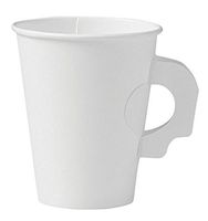 Perfect 8 oz Paper Espresso Cups (50 ct) Bundled with Andaman Coaster – Mini Hot Disposable Cup for Coffee, Tea, Nespresso, Water, Shots, Wheat Grass, Sampling and Also Cold Drinks – with Handle