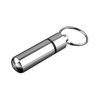 ️ Yu2d ❤️❤️ ️Waterproof Stainless Steel Medicine Container Pills Holder Box Bottle Key Chain