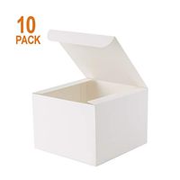 Giftol Gift Box 10 Pack 6 x 6 x 4 inches Fold Box Paper Gift Box Bridesmaids Proposal Box for Bridal Birthday Party Christmas（White）