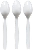 Fineline Settings 100-Piece Extra Heavy Cutlery Spoons, White