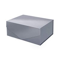 PACKHOME Gift Box 9.5x7x4 Inches, Gift Box for Men, Rectangle Collapsible Box with Magnetic Lid for Gift Packaging (Glossy Blue Gray）