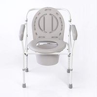 Lncpda Antimicrobial Bedside Commode Chair Shower Chair for Senior Adults, Elderly Adjustable Height, Folding, Medical Toilet Chair Stool,A