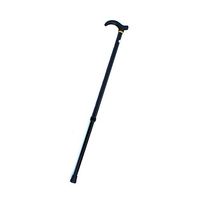 LPVIE Aluminum Alloy Color Retractable Crutch, Adjustable Height Non-Slip Elderly Cane Mobility Assistance Portable Unisex,Black