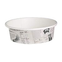 PacknWood Round Newspaper Print Paper Deli Container, 12 oz Capacity (Case of 500)