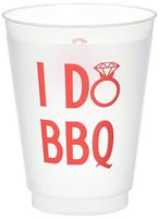 Mandeville Party Company I Do BBQ, Wedding Shower, Frost Flex Plastic Cups (10 Cups)