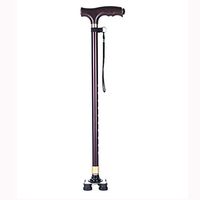 crutch LPY-DY-610 with LED Light, Aluminum Alloy, Anti-Lost Hand Rope Adjustable Height,Dual-use Walking Sticks - One Feet + Four Feet